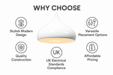 Modern White Metal Pendant Light Shade – Chandelier Lighting